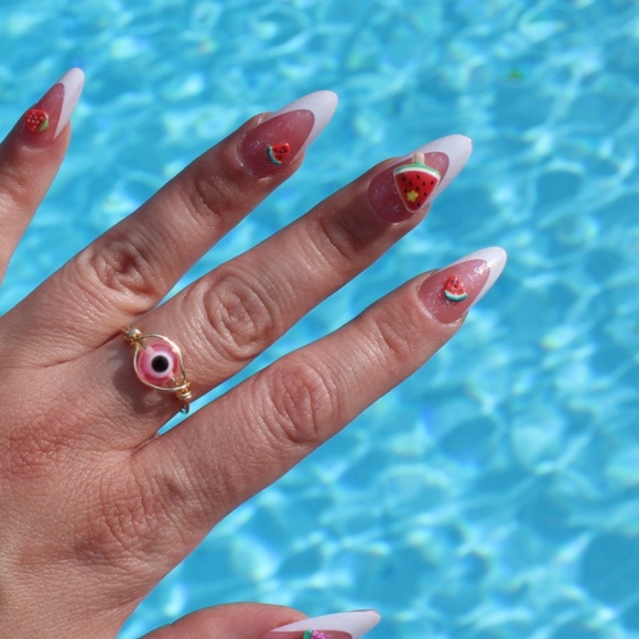 COPY - Pink Evil Eye Ring | Adjustable Rings | Pink | Evil Eye - Picture 3 of 3